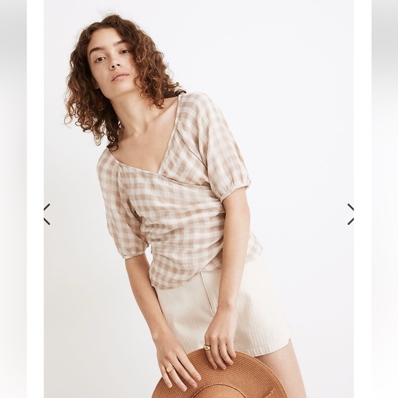 Madewell Sweetheart Gingham Wrap Top - Picture 3 of 6